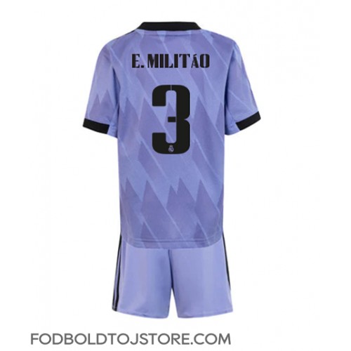 Real Madrid Eder Militao #3 Udebanesæt Børn 2022-23 Kortærmet (+ Korte bukser)